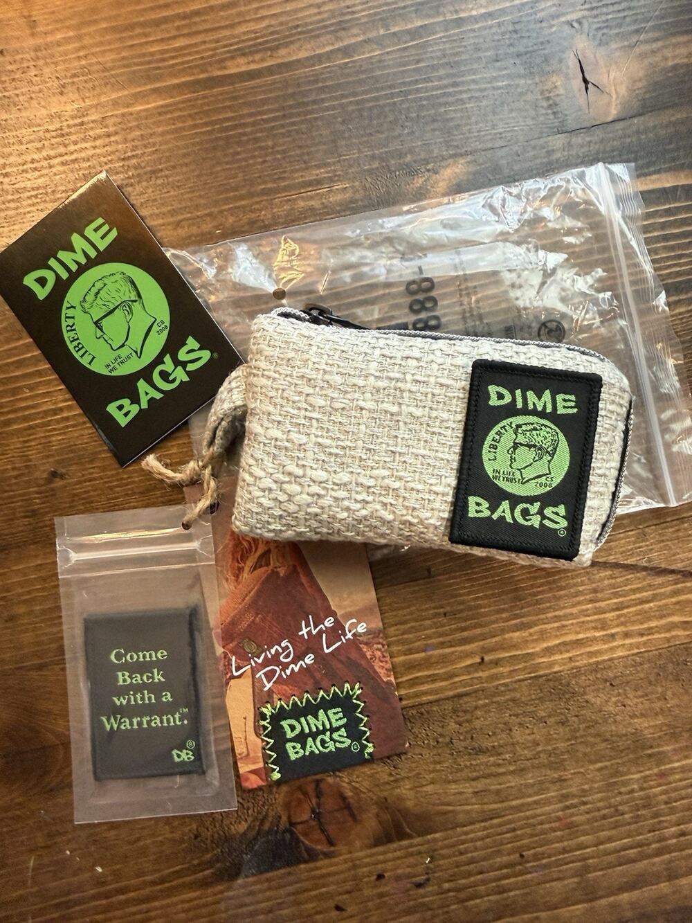 Dime Bags Silver Padded Hemp Pouch With Velour Interior, Smell/spill Proof. NWT